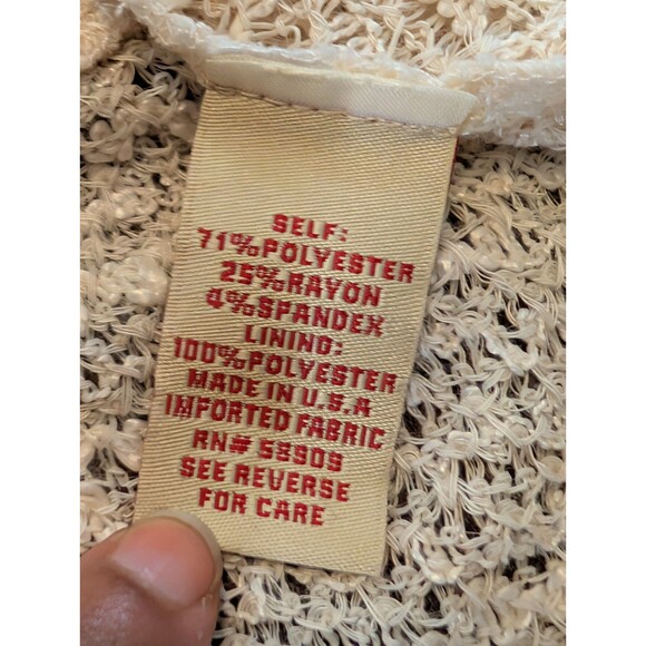 Reba Dress Women XL Boho Floral Crochet Knit Dress Flared Hem Lined - Picture 5 of 10